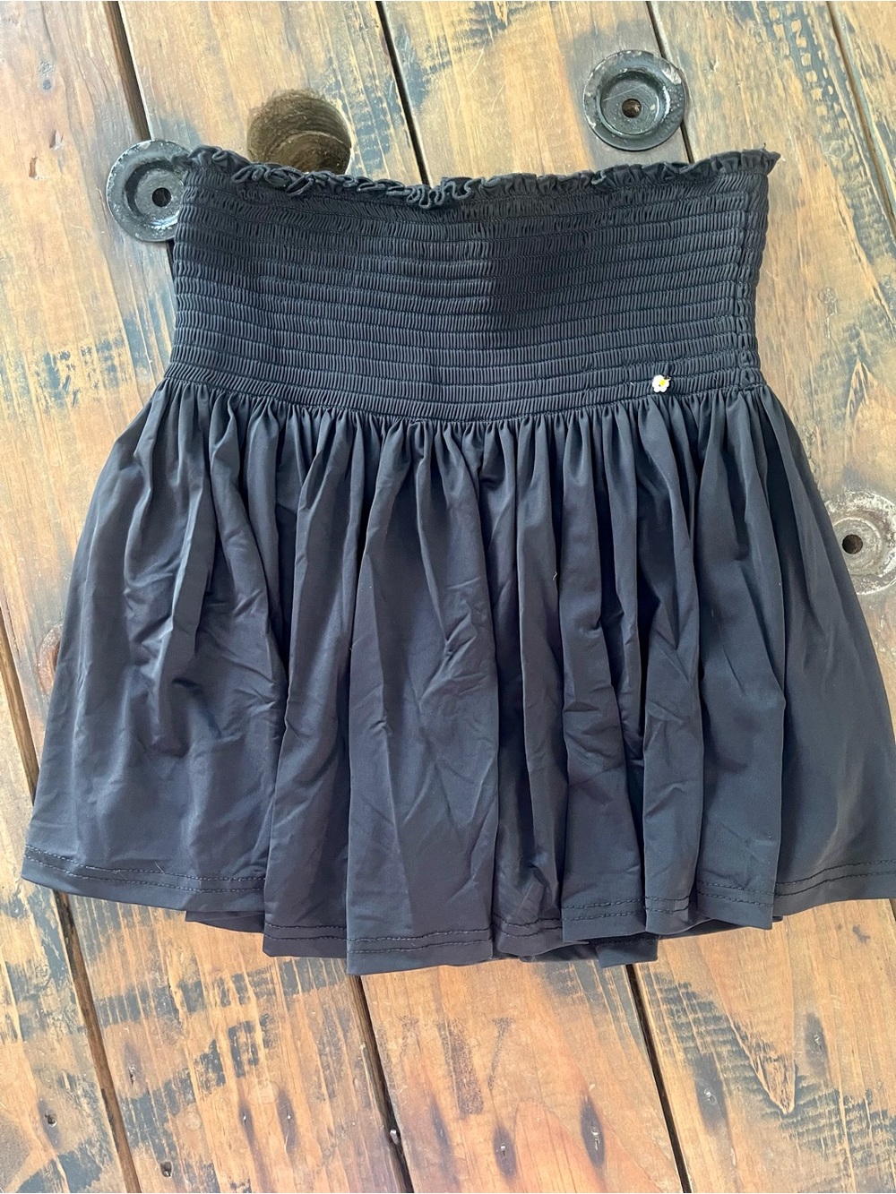 NATURAL LIFE Black Smocked Skort